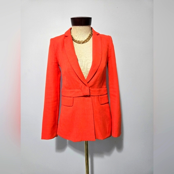 W118 BY WALTER BAKER Orange Midzipped Blazer. Size XS - Picture 2 of 15